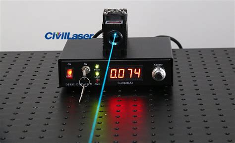 488nm 20mw Blue Solid State Laser With Adjustable Power Supply