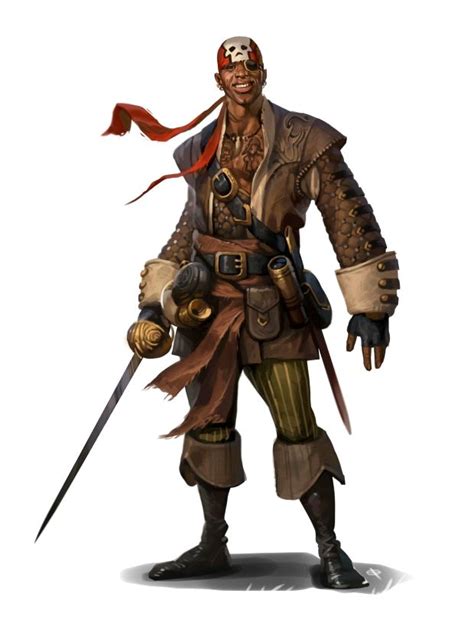 Male Human Pirate Captain Rogue Pathfinder Pfrpg Dnd Dandd 35 5e 5th
