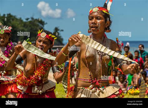 Traditional Milamala Dance Of Trobriand Islands During The Festival Of