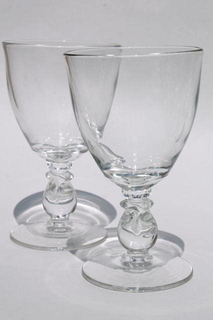 Heisey Lariat Crystal Clear Vintage Stemware Large Water Goblets Pressed Glass Wine Glasses