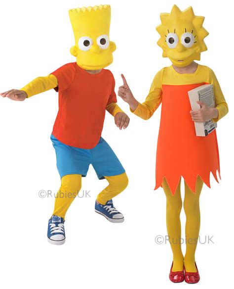 The Simpson Kids Fancy Dress Cartoon Character Tv Boys