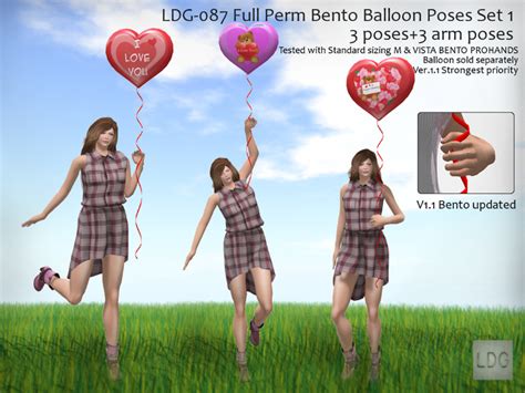 Second Life Marketplace Ldg Full Perm 087 Bento Balloon Poses And Arm Poses Ao Compatible 3