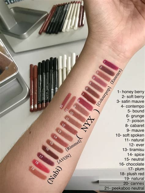 All Drugstore Affordable Lip Liners Nyx Colourpop Essence Rimmel