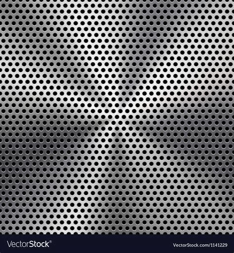 Seamless Circle Perforated Metal Grill Texture Vector Image