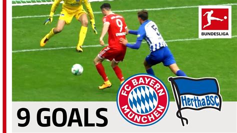 bayern münchen vs hertha berlin all goals in the last 5 matches lewandowski duda and co