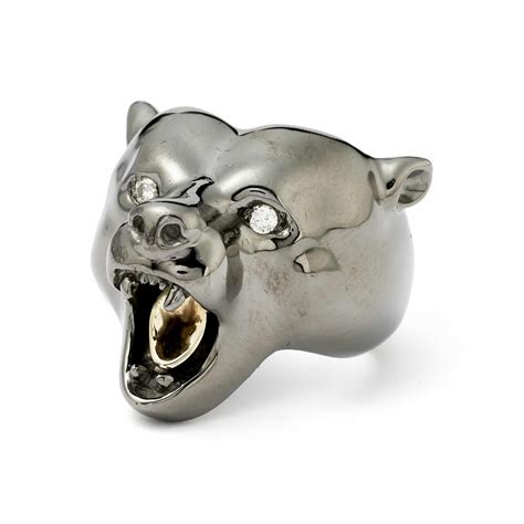 Rhodium Bear Ring The Great Frog