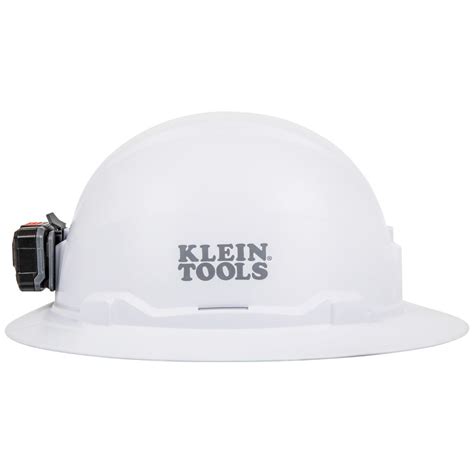 hard hat non vented full brim with rechargeable headlamp white 60406rl klein tools for