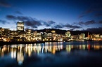 Night Skyline on the waterfront in Wellington, New Zealand image - Free ...