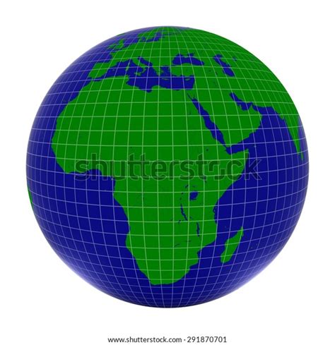 Basic Blue Green Planet Earth Grid Stock Illustration 291870701