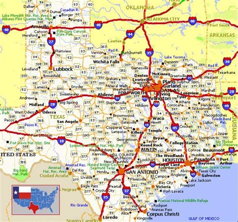 Road Map Tour Of Texas