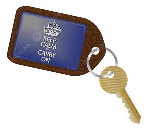 Keep Calm And Carry On Keyring Concept Illustration Represent Vector