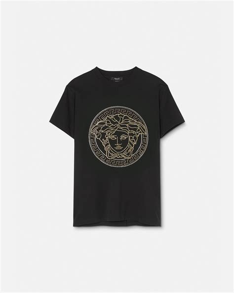 Versace Embellished Medusa Logo T Shirt For Men Online Store Eu