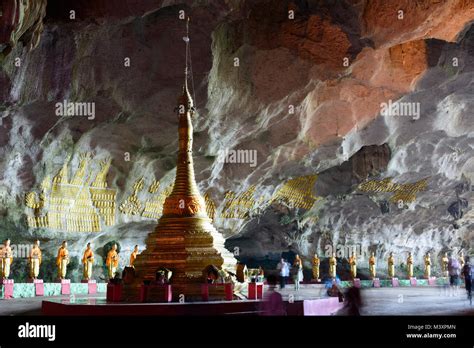 Hpa An Saddan Sadan Saddar Cave Buddha Images Stupa Lime Stone