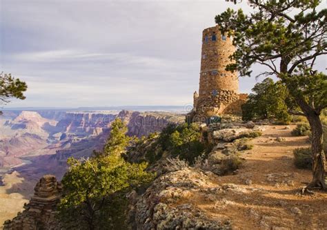 Desert View Watchtower Grand Canyon Stock Photo Image Of Nature