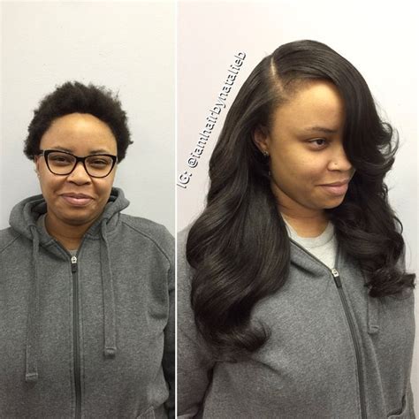 Before And Aftertraditional Sew In Hair Weave With Leave Out