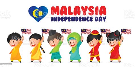 Malaysia national / independence day illustration. Malaysia National Independence Day Illustration Cute ...