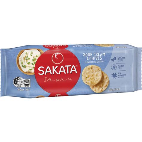Calories In Sakata Rice Crackers Sour Cream And Chives Calcount