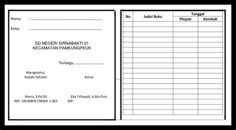 Contoh Katalog Buku Perpustakaan Sd Format Kartu Perpustakaan Excel