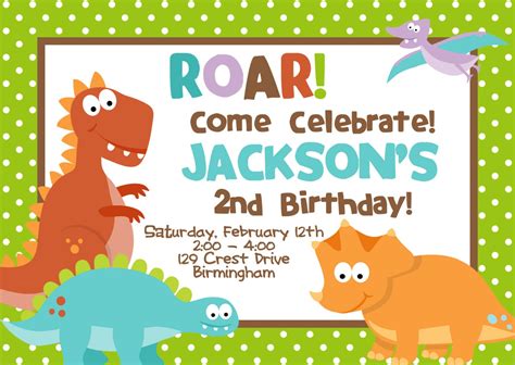 Cretaceous Dinosaur Birthday Party Invitations Free Printable