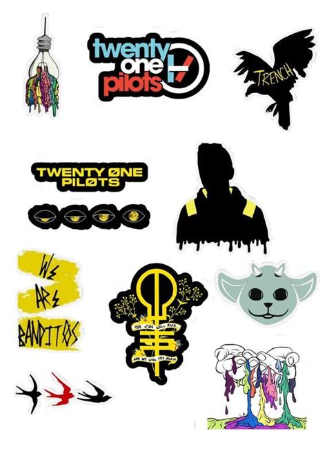 🎸🥁 Super Cool And 21 Pilots Vinyl Sticker Pack Perfect For Decorating