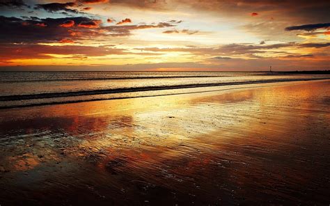 Beautiful Rust Colored Beach And Sunset Beach Rust Sunset Clouds Sea Hd Wallpaper Peakpx