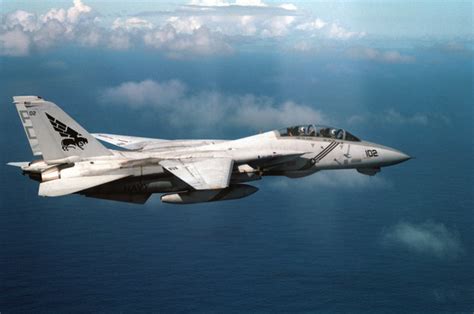 A Right Side View Of An F 14b Tomcat Aircraft Of Fighter Squadron 143