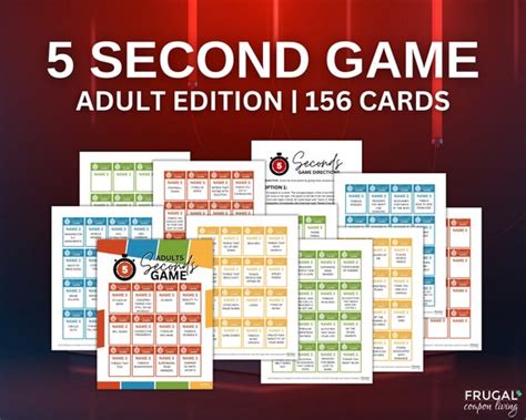 5 Second Game For Adults 156 Printable Adult Cards Games Editable 5