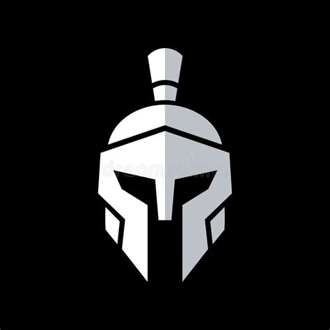 Spartan Warrior Helmet Logo Icon Sparta Knight Symbol Front View
