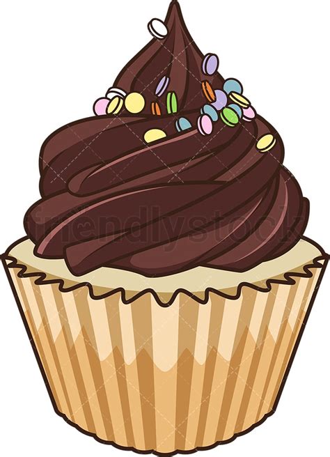 Chocolate Cupcake Cartoon Vector Clipart Friendlystock