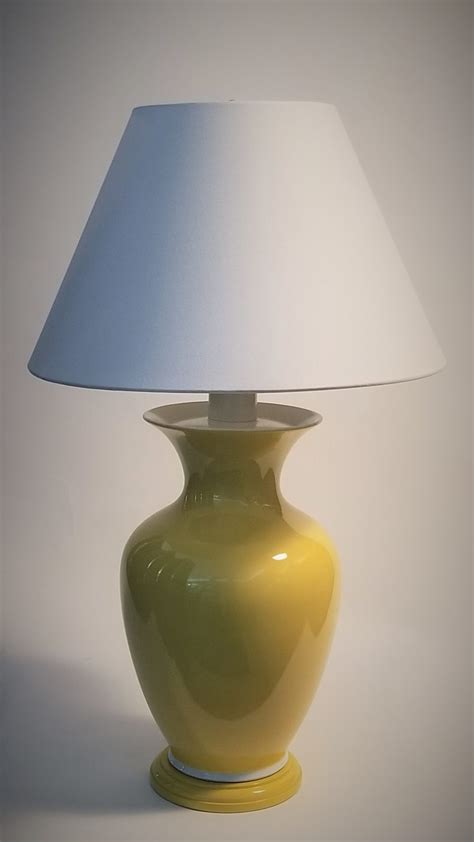 Lighting Sold Vintage Yellow Table Lamp W Shade Rubbish Interiors