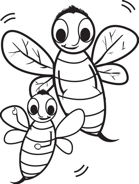 Printable Cartoon Bee Coloring Page For Kids Supplyme