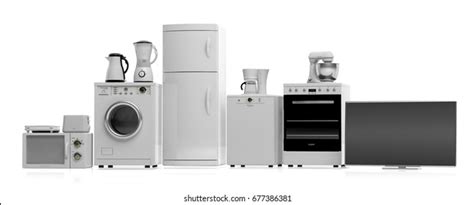 3d Render Home Appliances Collection Set Stock Illustration 1668941428