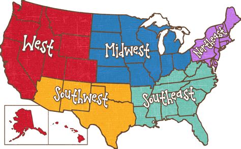 Map Of Us Divided By Regions Map