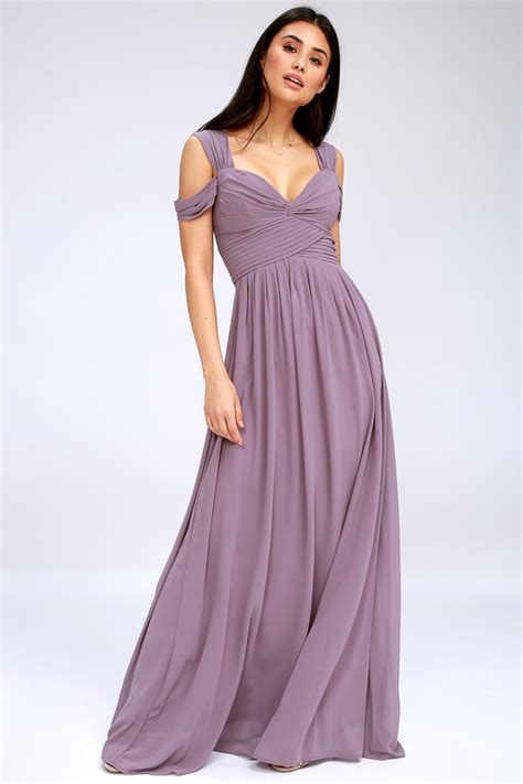 Lovely Dusty Purple Dress Maxi Dress Bridesmaid Dress Lulus