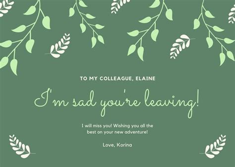 Free Printable Farewell Card Templates To Personalize Online Canva