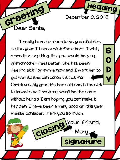 The formatting you might use when writing to a friend will vary significantly from the formatting used. Mrs. MeGown's Second Grade Safari: Dear Santa…A Wish for Others