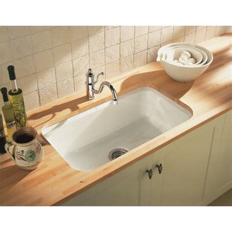 It costs several hundred dollars less on average. Cast Iron Undermount Kitchen Sinks Single Bowl 8 Kohler ...