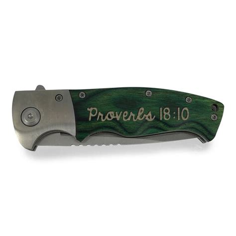 Engraved Pocket Knife Bible Verse Etching Custom Hunting