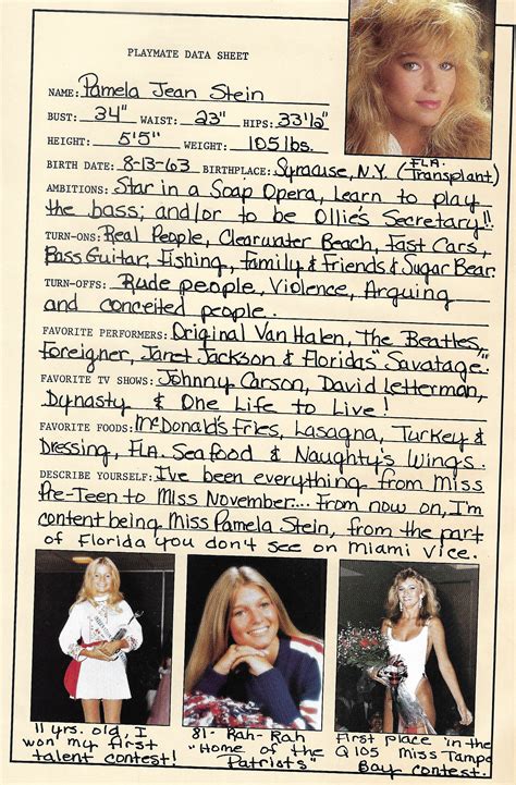 Vintage Playboy November Pamela Stein Centerfold Jessica Etsy