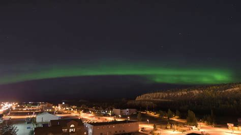 Aurora Borealis Over Downtown Whitehorse Yukon Youtube