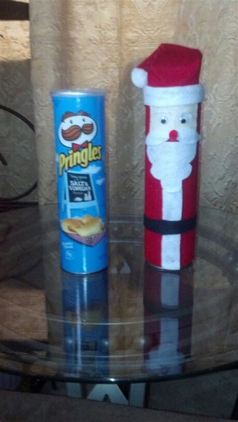 Pringles Can Santa Pinner Used Felt But Scrapbooking Paper Would Work