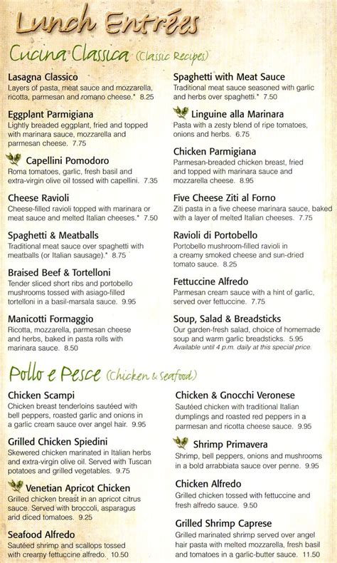 Olive Garden Printable Menu With Prices Web Discover The Olive Garden