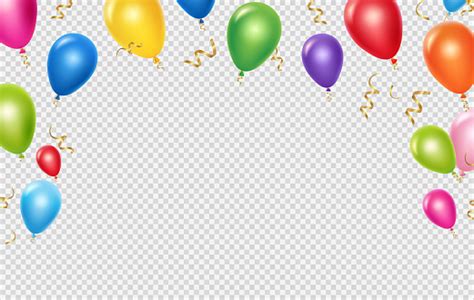 Celebration Vector Background Template Realistic Balloons And Ribbons