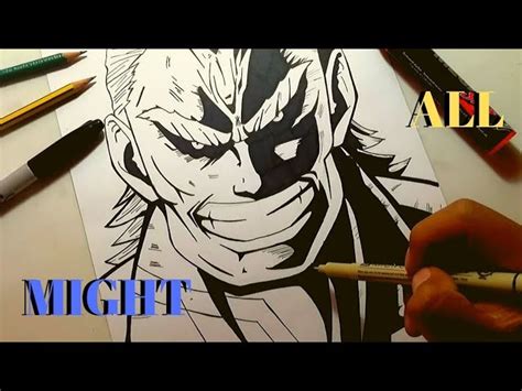 Como Dibujar A All Might Solo Con Lapiz Y Plumon Drawing All Might