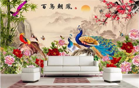 Custom Mural 3d Wallpaper Chinese Bird Collection Flowers Bloom