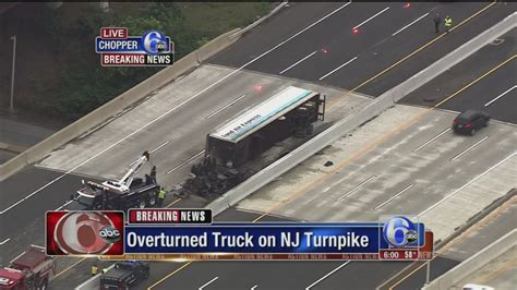 Fiery Truck Crash Slows Traffic On New Jersey Turnpike In Bordentown