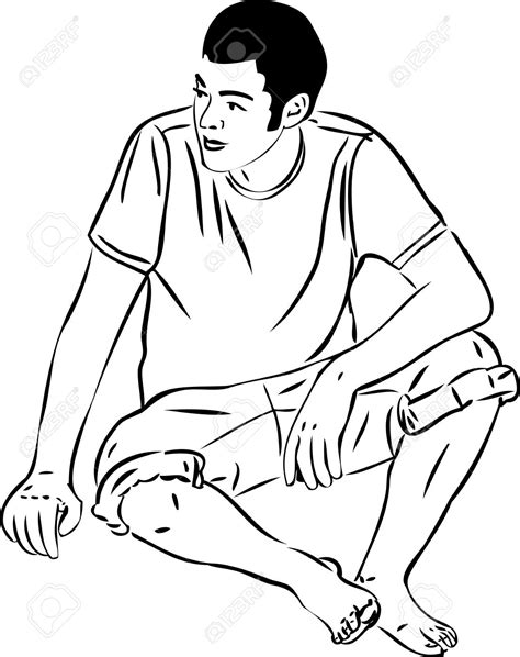 Человек сидящий на коленях рисунок фото