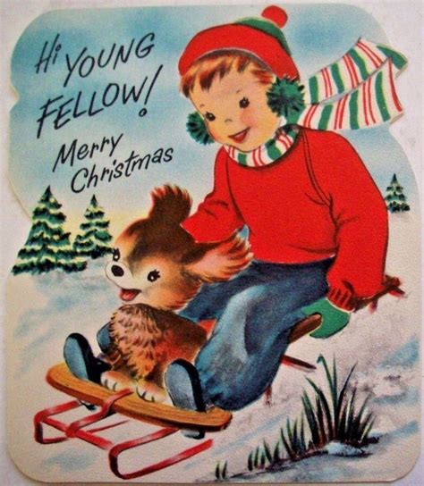 🎄🎄🎄🎄🎄 Christmas Puppy Christmas And New Year Vintage Christmas Cards