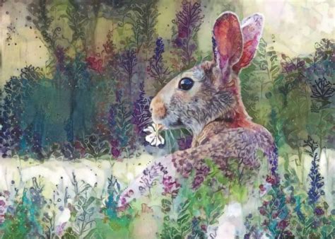 Atc Aceo Cottontail Rabbit Art Card Animal Art T Idea For Etsy