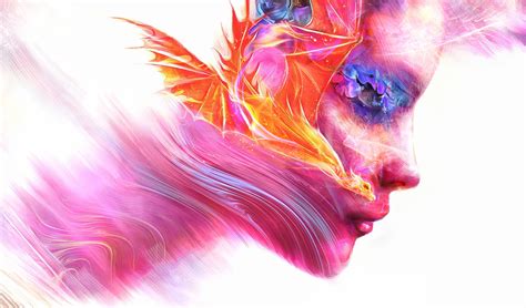 Women Face Profile Colorful Artwork Wallpapers Hd Desktop And